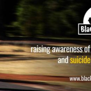 Black Rode Ride Advert, motorcycle and road for Mental Health Awareness.