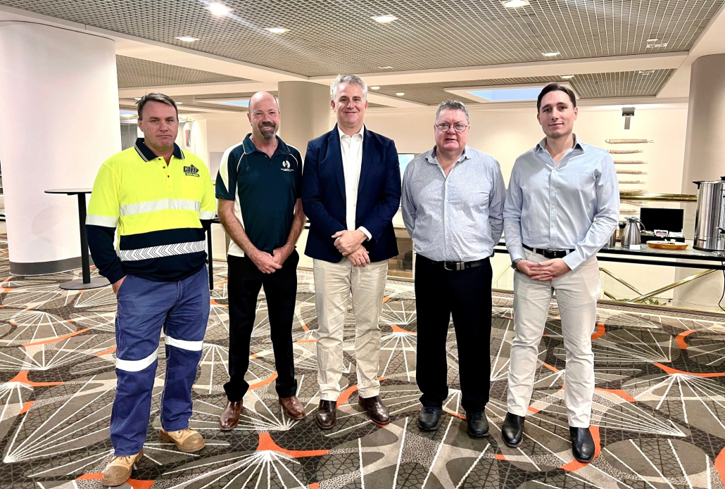 Douglas Core (TMAA NT Vice Chair), Tom Harris (CCF NT CEO), the Hon. Joel Bowden, Chris Boyer (TMAA NT Chair and National Board Member), and Matthew Bereni (TMAA CEO).
