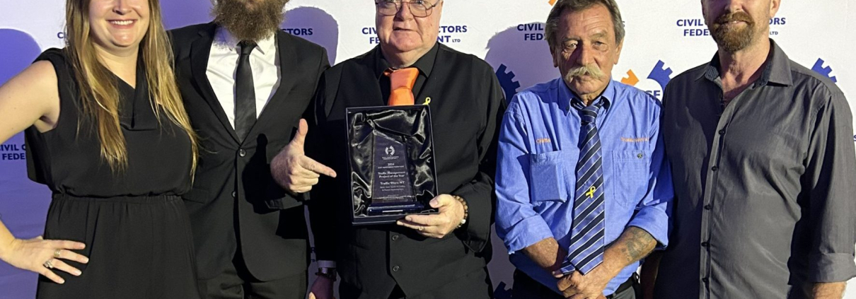 Team Trafficwerx NT win CCF NT Eart Award Traffic Management Project of the Year award 2024.