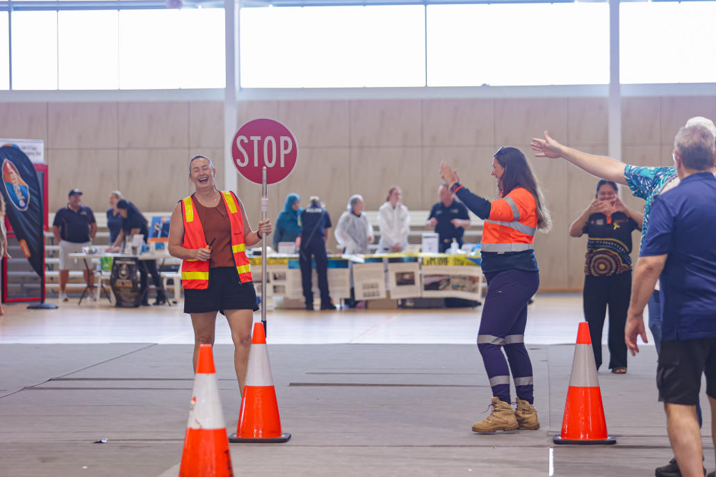 Stop Slow bat game at the Darwin Safety Expo